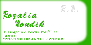 rozalia mondik business card